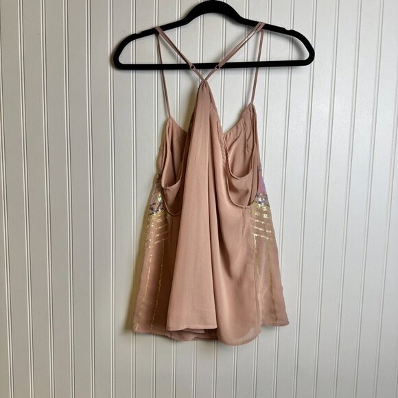 Charming Charlie Pink Sequin Halter Style Lined Top  R25 - Picture 4 of 4